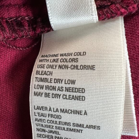 Free People Crimson Red Velvet Seamed Mini Skirt Rear Zip Button Waist Size 26 - Picture 9 of 11